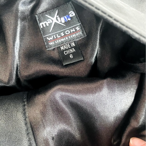 Vintage Maxima Wilson’s Leather Black Moto Pants Size 6 - Picture 7 of 7
